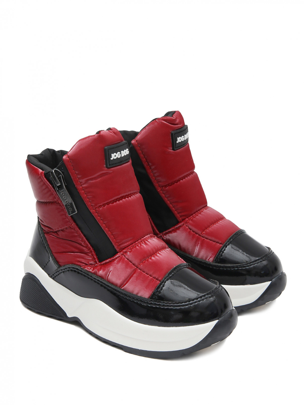 Дутые ботинки на молнии JOG DOG  –  Общий вид  – Цвет:  Красный
