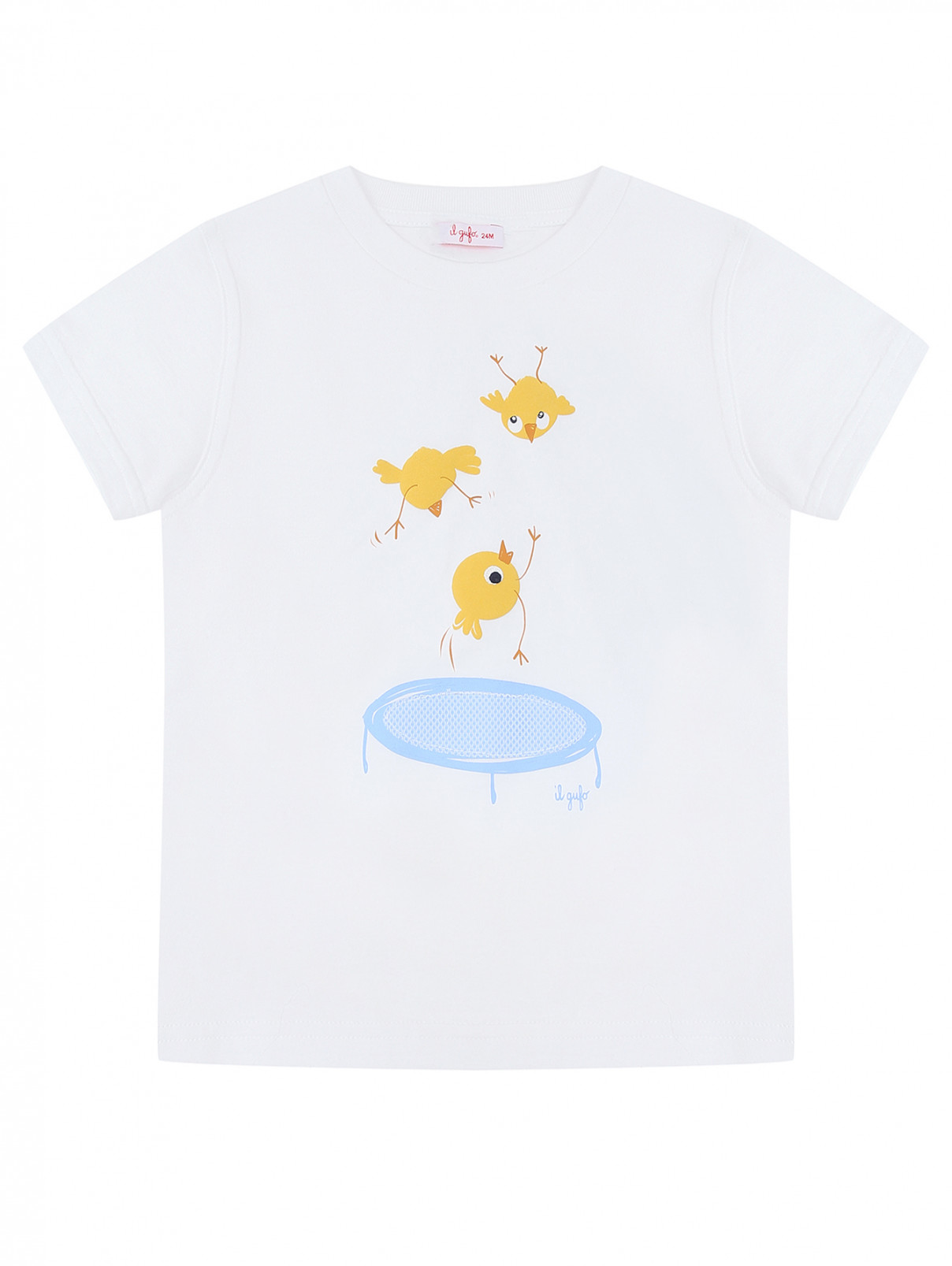 Хлопковая футболка с аппликацией Il Gufo  –  Общий вид  – Цвет:  Белый