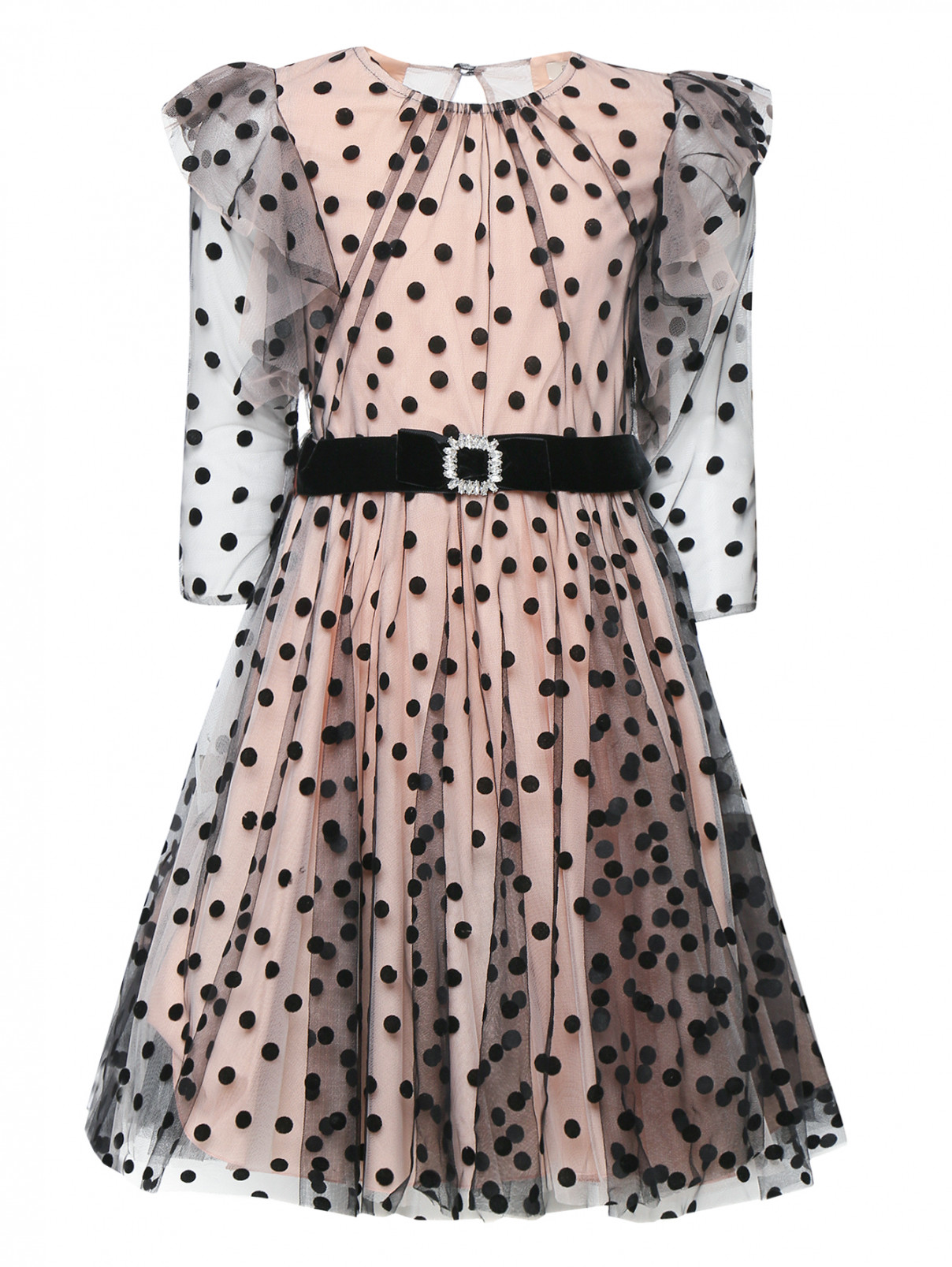 Платье из набивной ткани с пышной юбкой Aletta  –  Общий вид  – Цвет:  Розовый