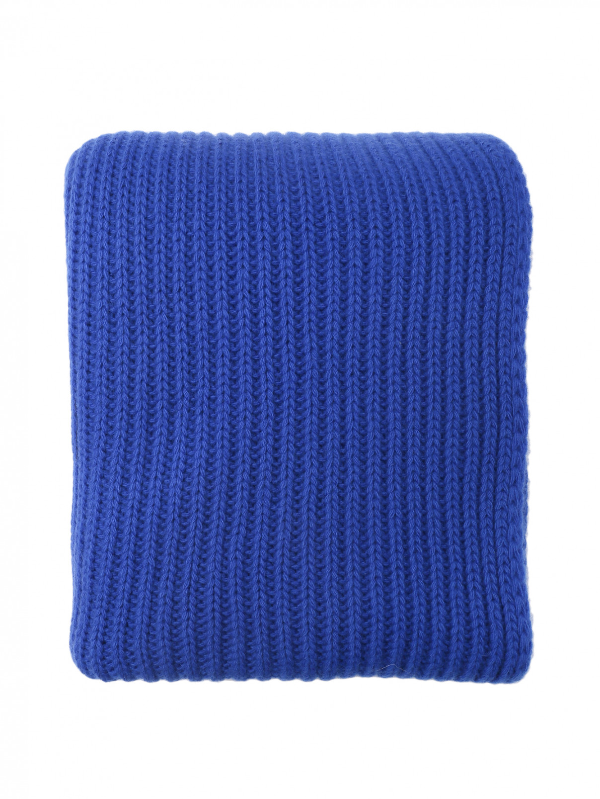 Шерстяной шарф с бахромой Weekend Max Mara  –  Общий вид  – Цвет:  Синий