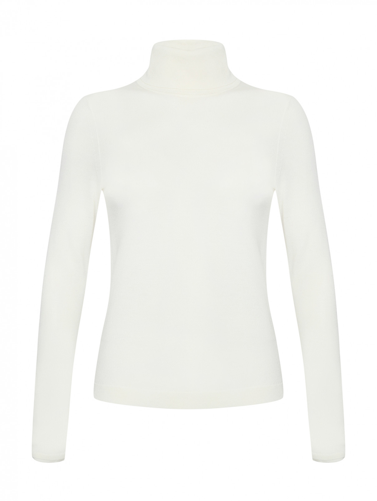 Водолазка из шерсти с длинными рукавами Hugo Boss  –  Общий вид  – Цвет:  Белый