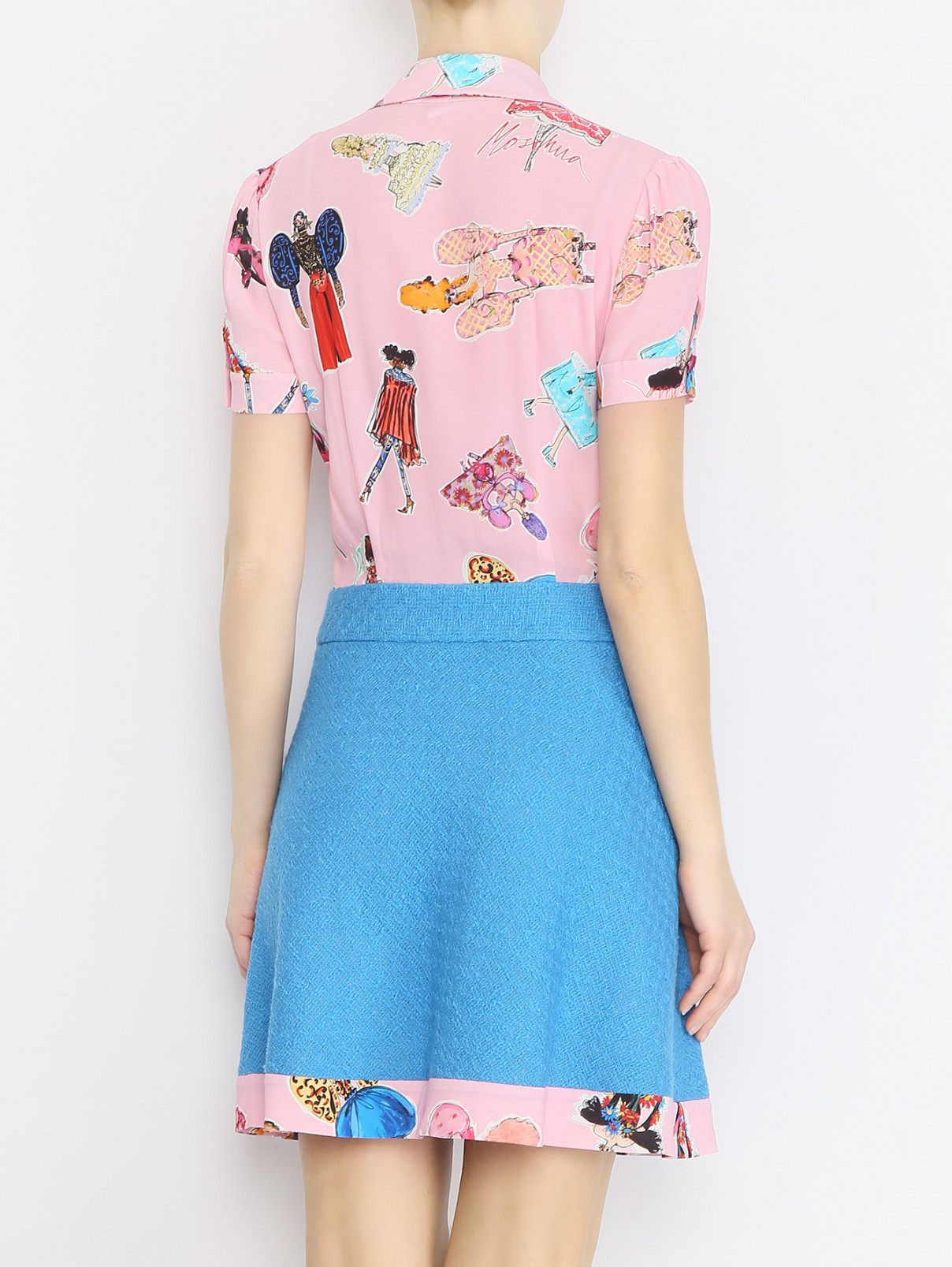 Комбинированное платье с узором Moschino  –  МодельВерхНиз1  – Цвет:  Мультиколор