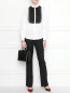 Блуза хлопковая, с декоративной отделкой воротника Karl Lagerfeld  –  МодельОбщийВид