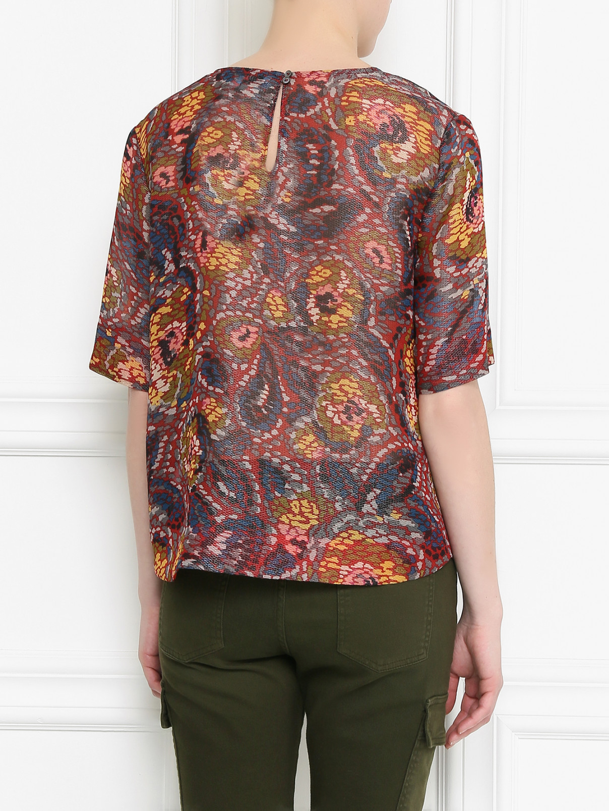 Блуза из смешанного шелка с узором Elizabeth & James  –  Модель Верх-Низ1  – Цвет:  Мультиколор