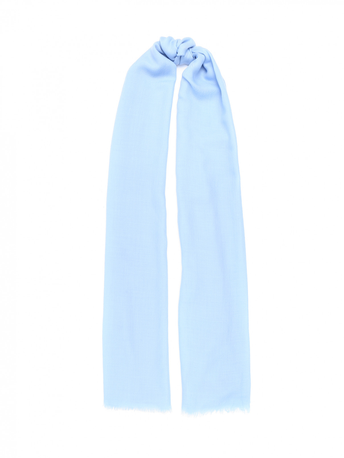 Однотонный шарф из кашемира Begg x Co  –  Общий вид  – Цвет:  Синий