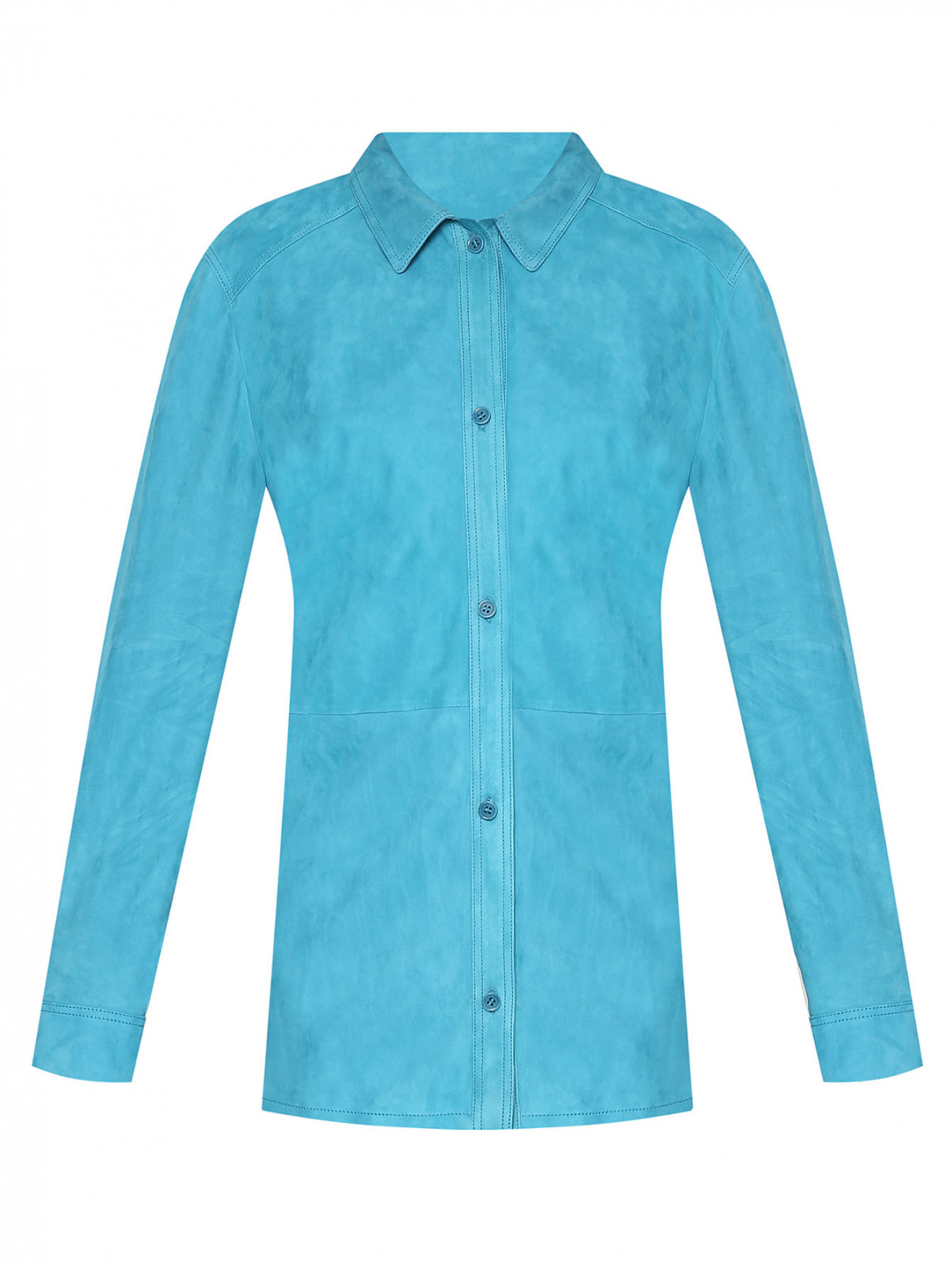 Рубашка из кожи на пуговицах 1972Desa  –  Общий вид  – Цвет:  Синий