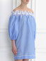 Платье-мини из хлопка свободного кроя с декоративной вышивкой Ermanno Scervino  –  МодельВерхНиз