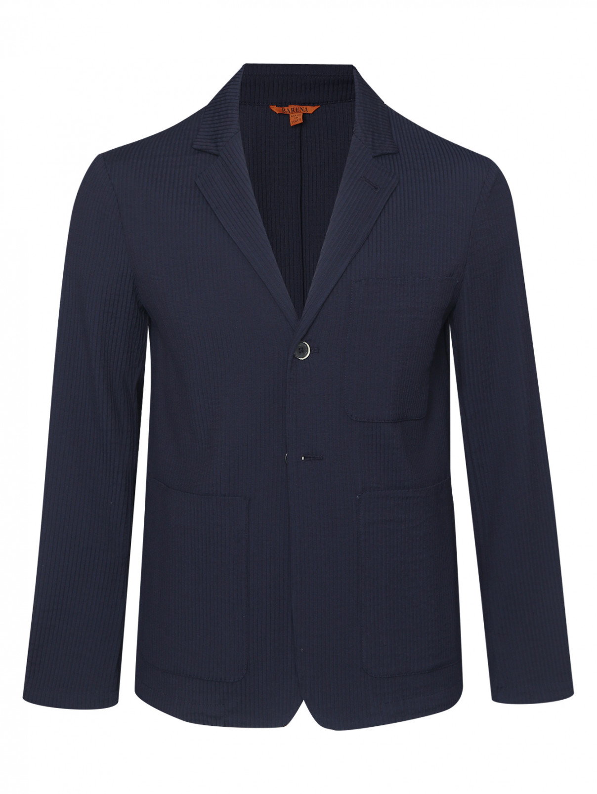 Пиджак из шерсти с накладными карманами Barena  –  Общий вид  – Цвет:  Синий