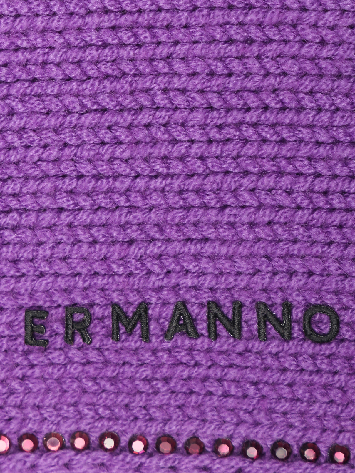 Свитер из шерсти со стразами Ermanno Firenze  –  Деталь1  – Цвет:  Фиолетовый