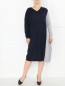 Платье-мини из шерсти тонкой вязки с контрастной вставкой Marina Rinaldi  –  Модель Общий вид