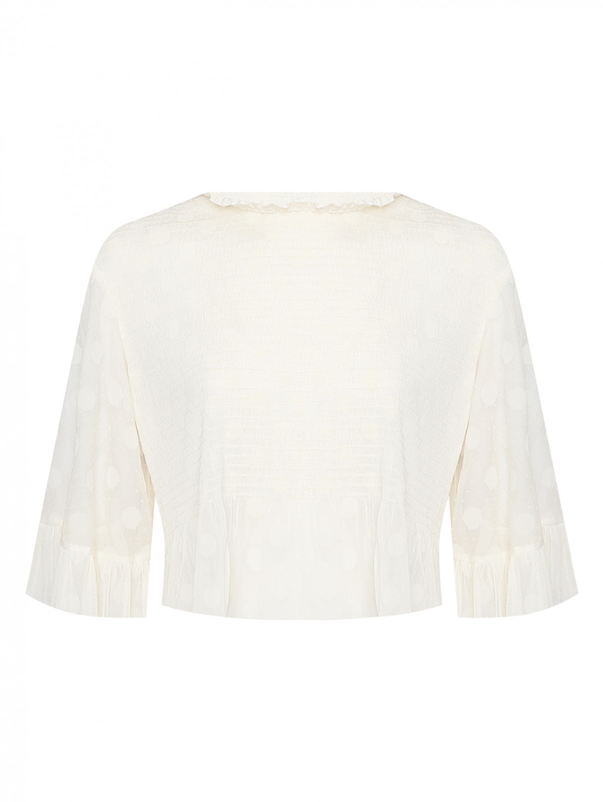 Укороченная блуза свободного кроя McQ  –  Общий вид  – Цвет:  Бежевый