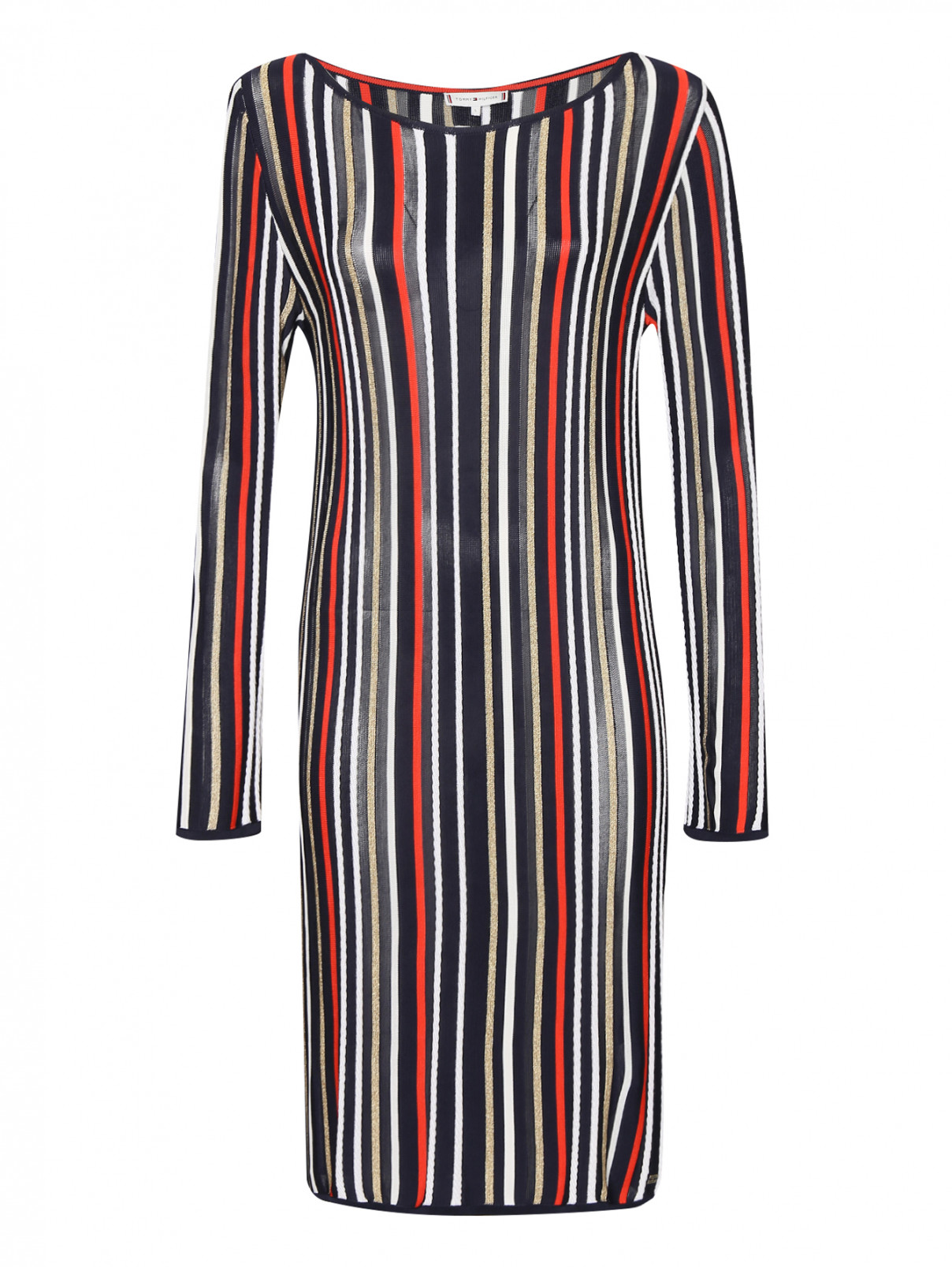 Трикотажное платье с узором полоска Tommy Hilfiger  –  Общий вид  – Цвет:  Мультиколор