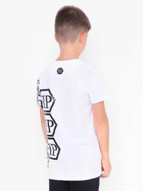 Хлопковая футболка с контрастным принтом - МодельВерхНиз1