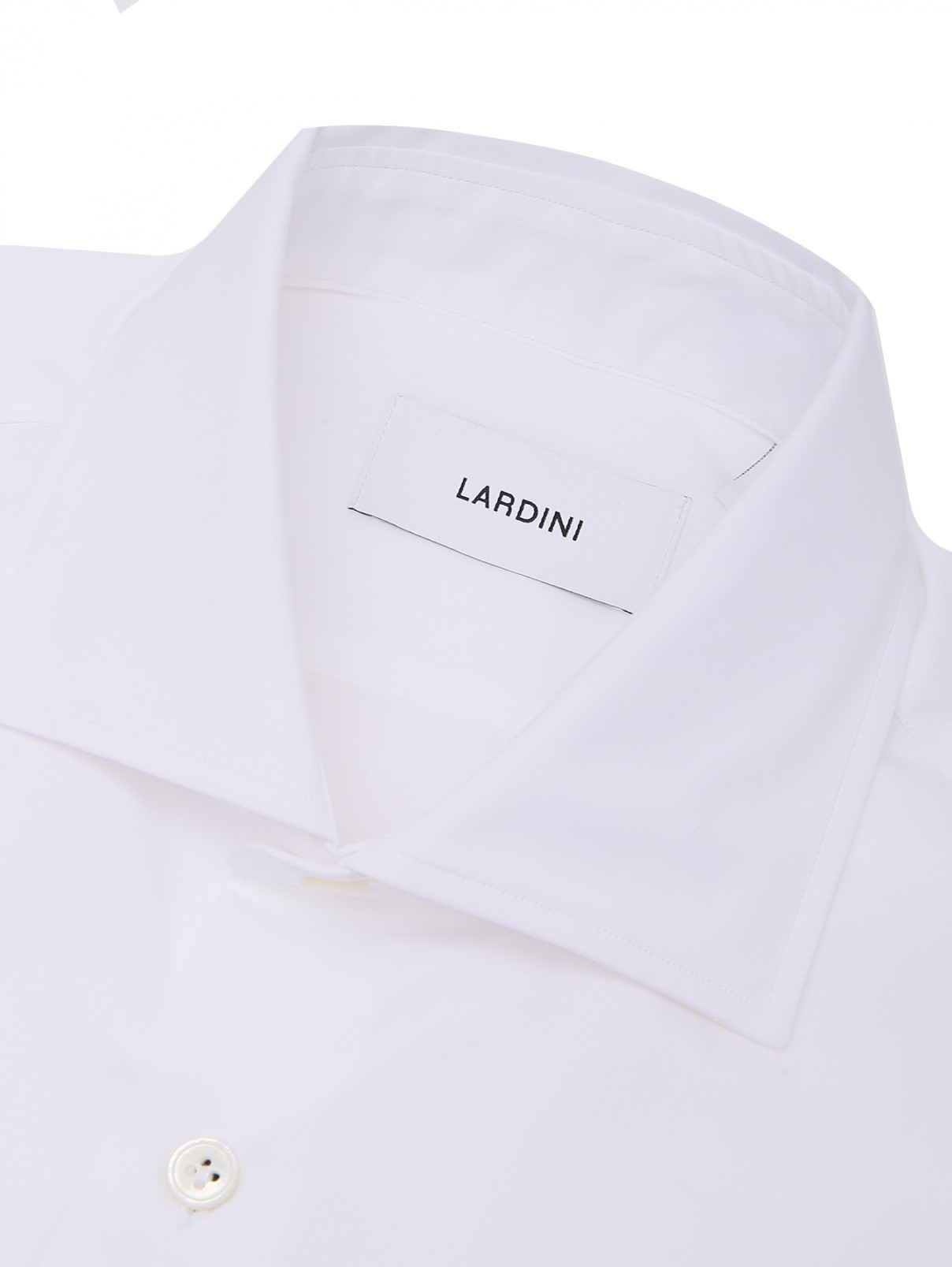 Рубашка из хлопка LARDINI  –  Деталь  – Цвет:  Белый