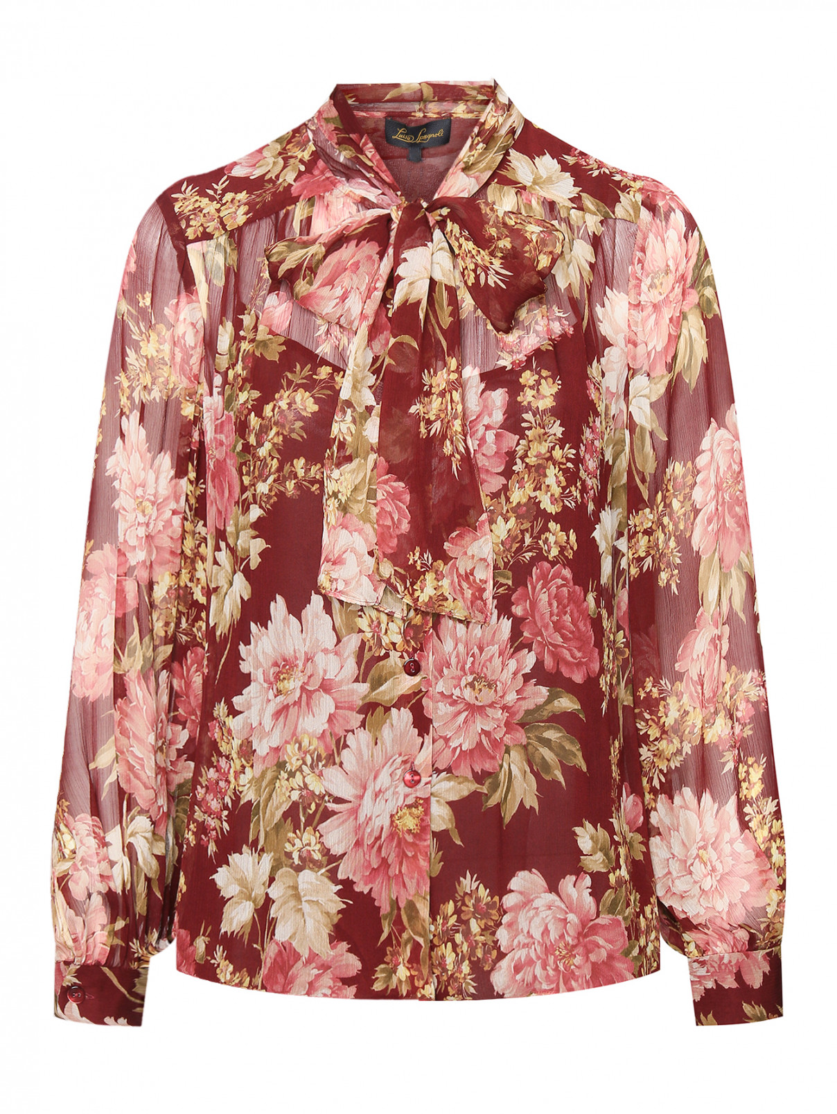 Блуза из вискозы с бантом Luisa Spagnoli  –  Общий вид  – Цвет:  Красный