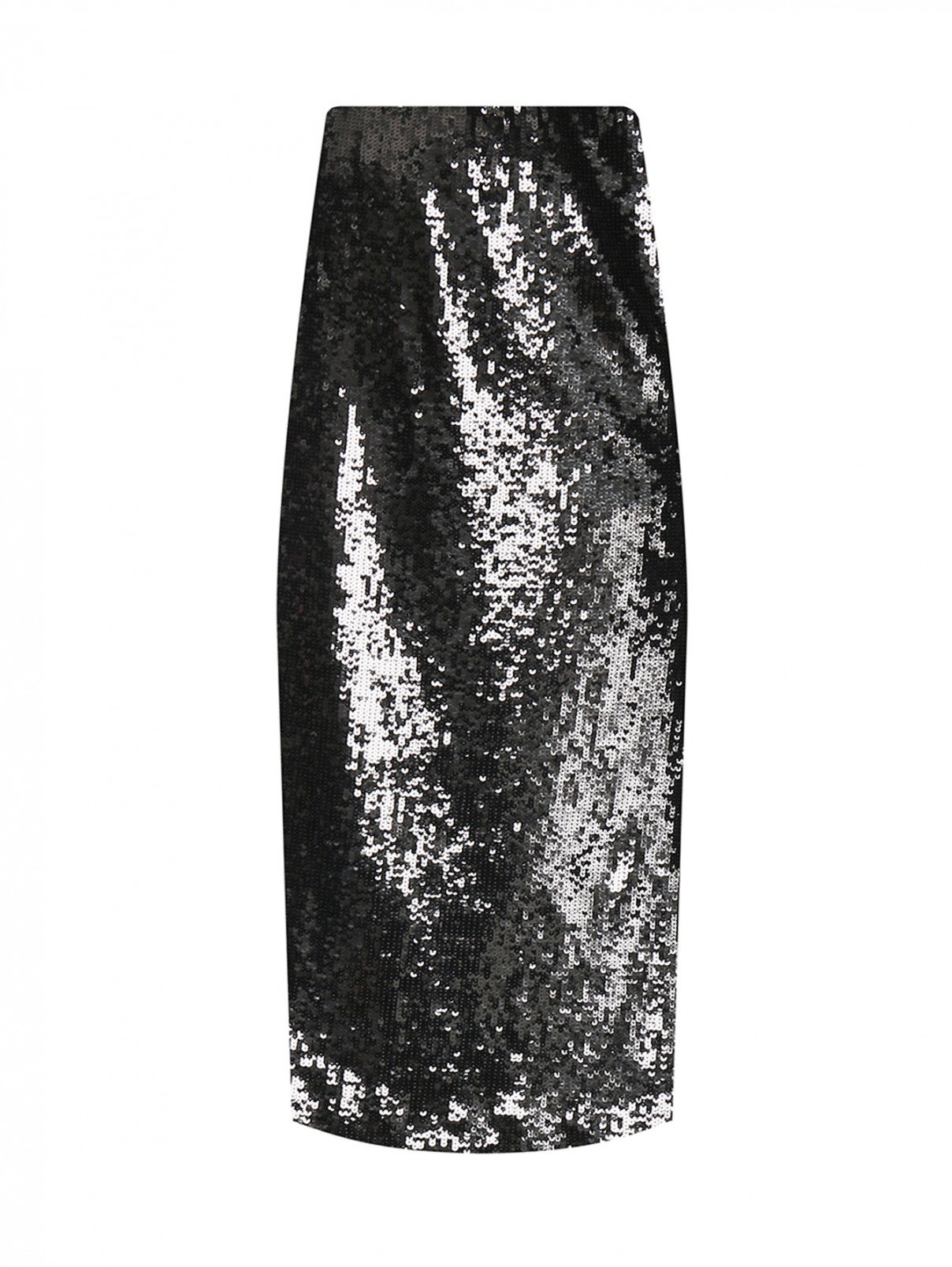 Юбка-миди декорированная пайетками Luisa Spagnoli  –  Общий вид  – Цвет:  Черный