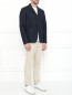 Пиджак из денима  с контрастным швом Jil Sander  –  Модель Общий вид