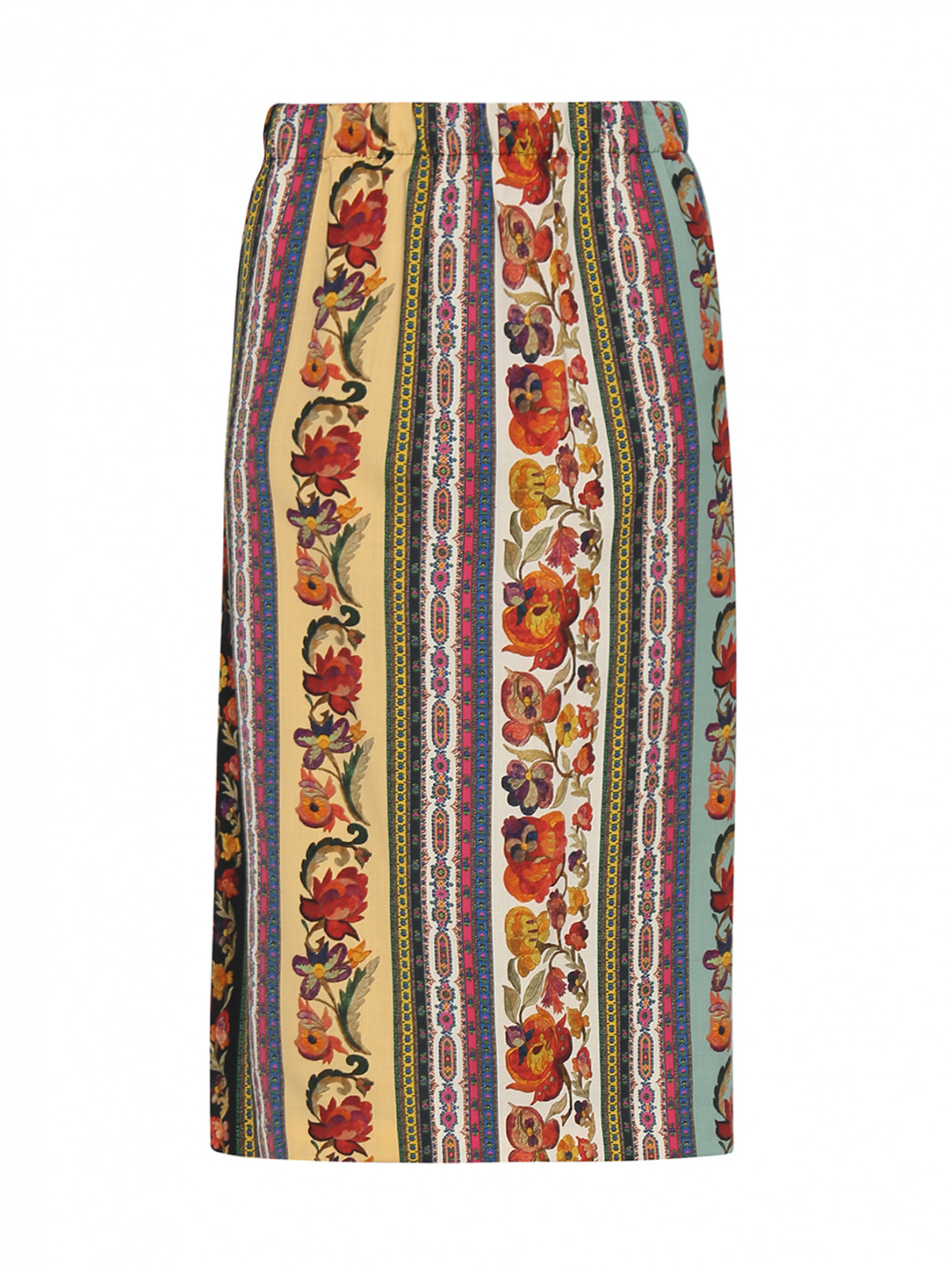 Юбка из шерсти с цветочным узором Etro  –  Общий вид  – Цвет:  Мультиколор