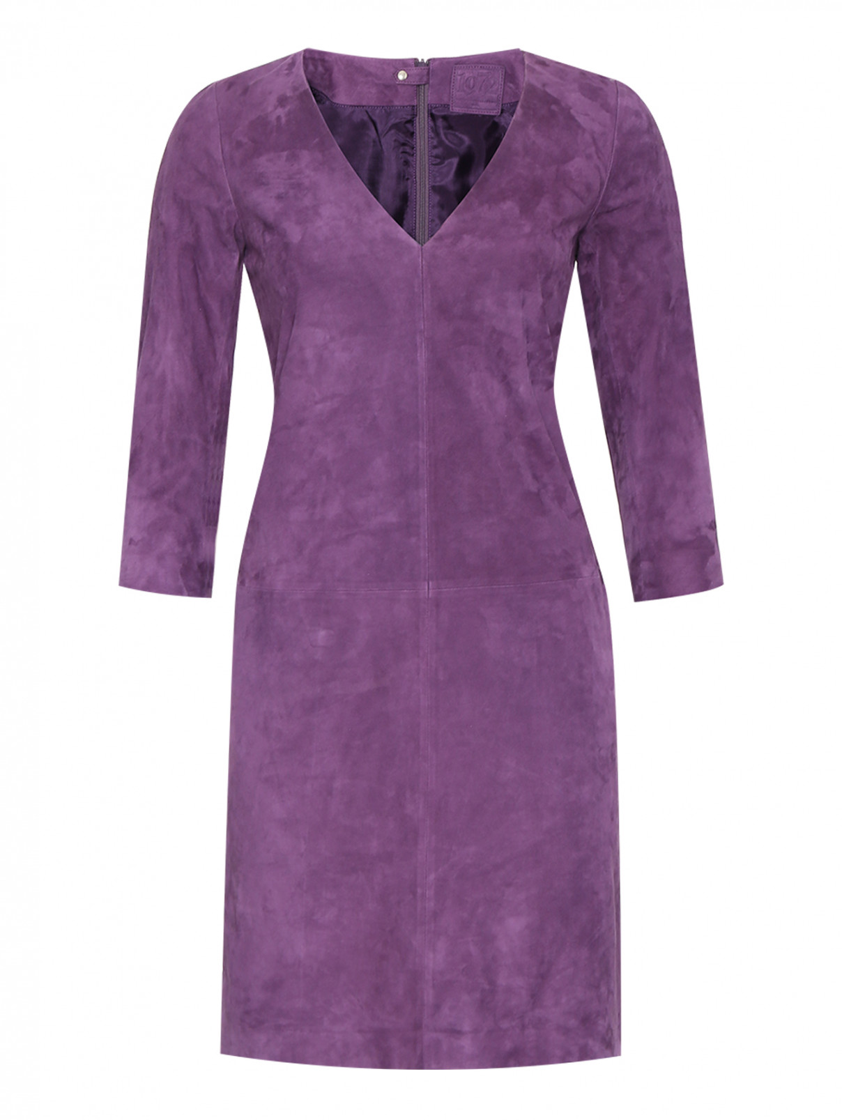 Платье из кожи с V-образным вырезом 1972Desa  –  Общий вид  – Цвет:  Фиолетовый