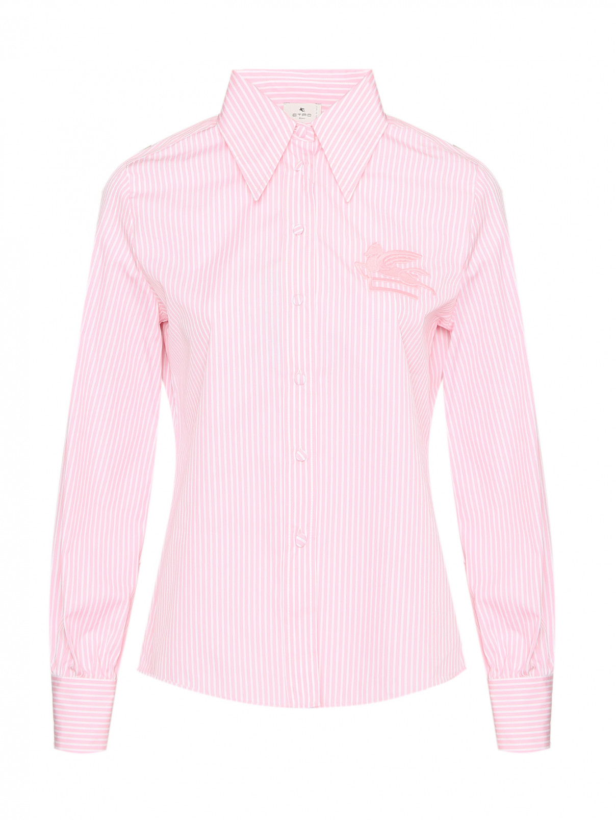 Рубашка из хлопка с аппликацией Etro  –  Общий вид  – Цвет:  Розовый