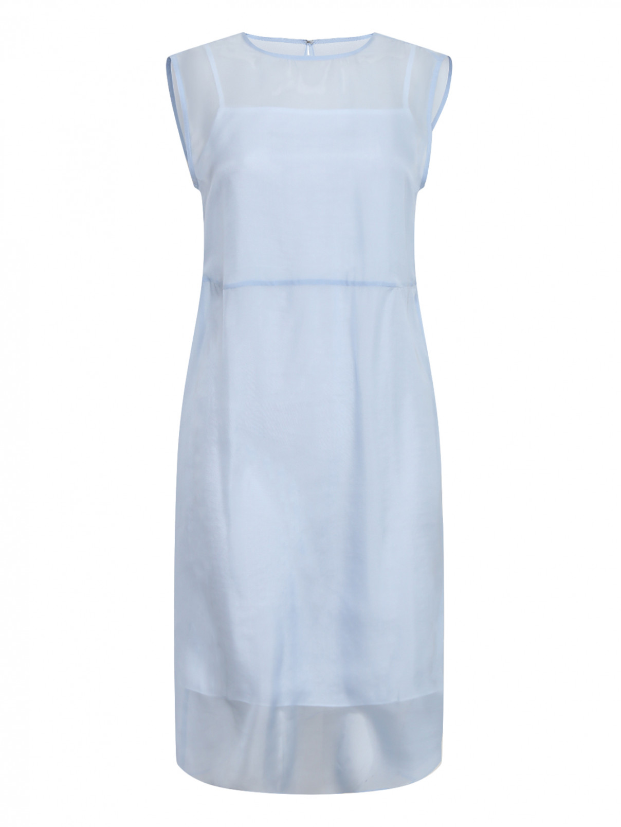 Платье из шелка Calvin Klein  –  Общий вид  – Цвет:  Синий