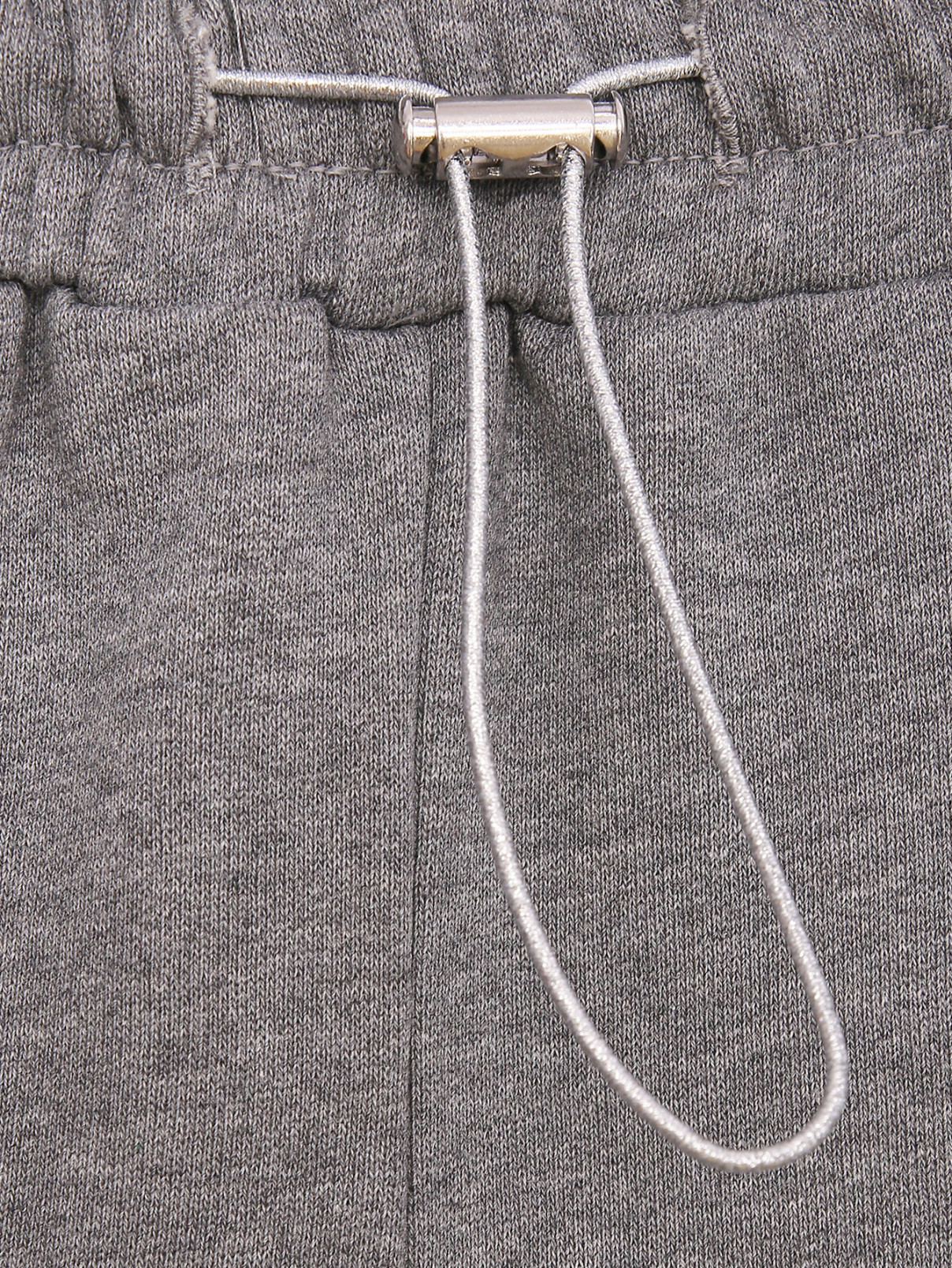 Трикотажные брюки из хлопка на резинке Persona by Marina Rinaldi  –  Деталь  – Цвет:  Серый