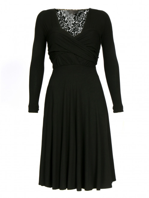 Платье c драпировкой и вставкой из кружева La Perla - Общий вид