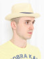 Шляпа соломенная с контрастной вставкой Stetson  –  МодельОбщийВид