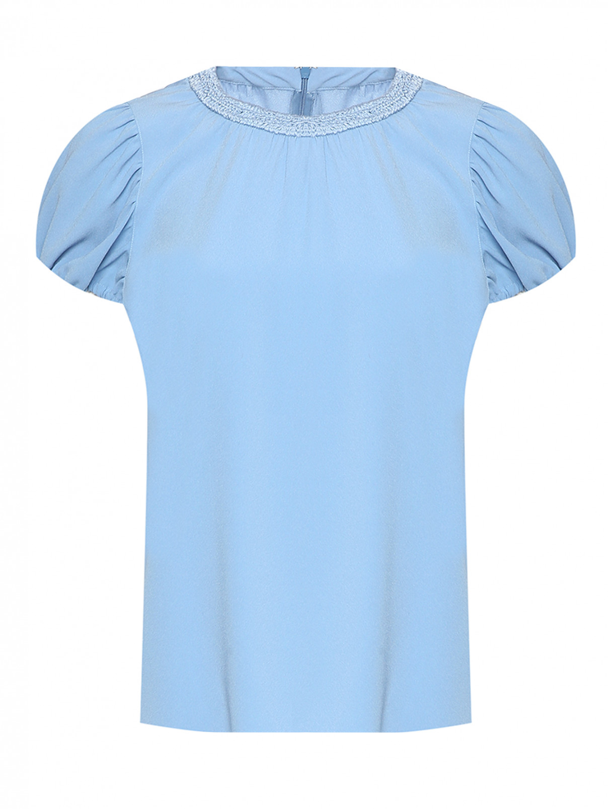 Однотонная блуза с коротким рукавом Kenzo  –  Общий вид  – Цвет:  Синий