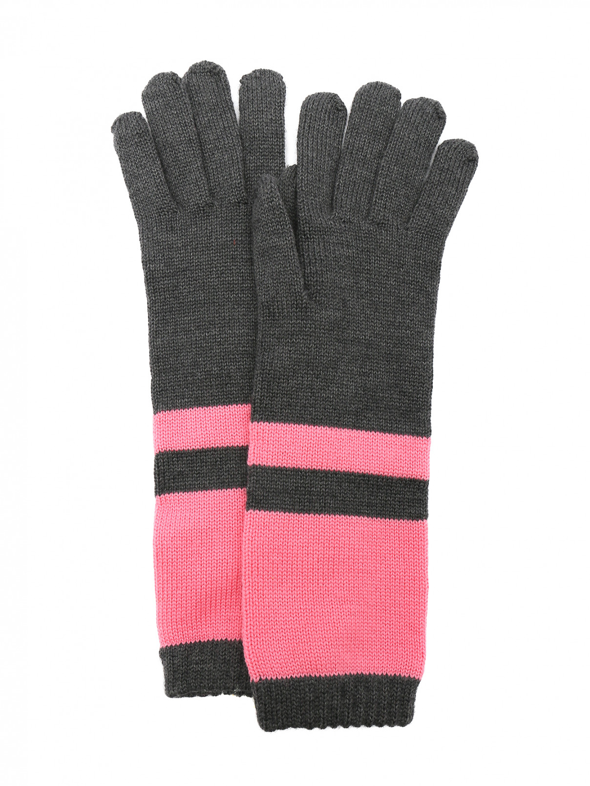 Перчатки из шерсти с узором Isola Marras  –  Общий вид  – Цвет:  Серый