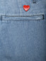 Брюки из денима прямого кроя с карманами Love Moschino  –  Деталь1