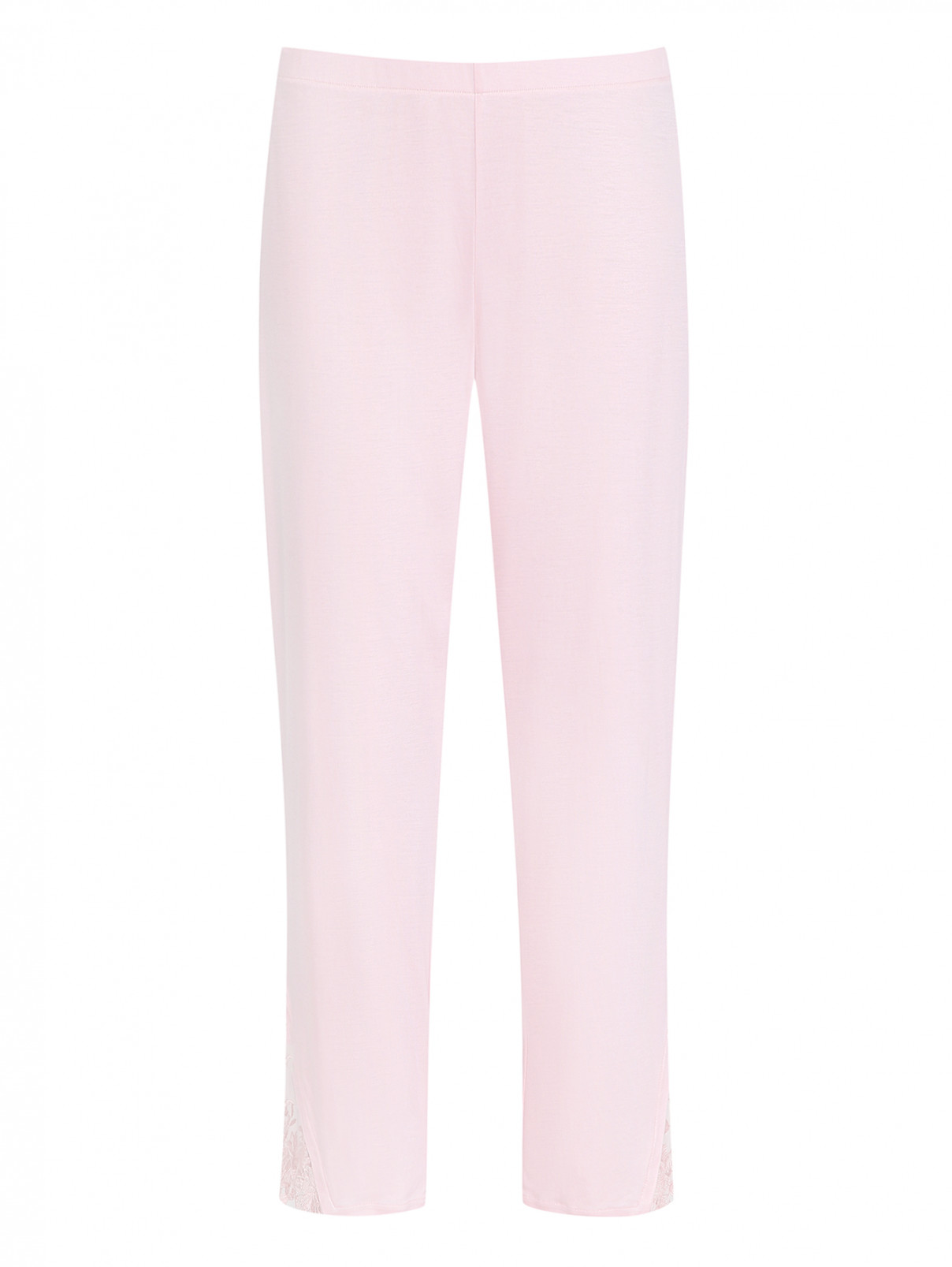 Трикотажные брюки с декоративной вставкой La Perla  –  Общий вид  – Цвет:  Розовый