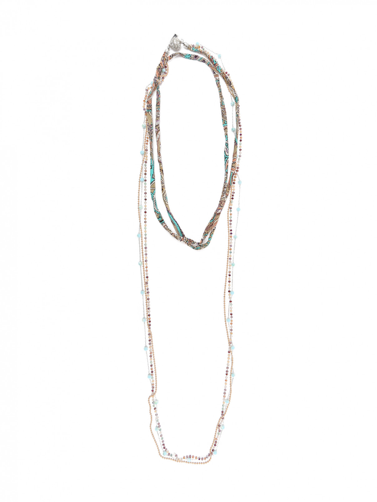 Удлиненное ожерелье с узором Etro  –  Общий вид  – Цвет:  Узор