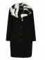Пальто из шерсти с отстегивающимся воротником из меха кролика Moschino Boutique  –  Общий вид