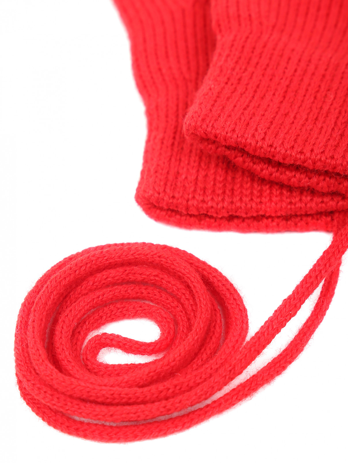 Варежки трикотажные из шерсти на резинке Catya  –  Деталь1  – Цвет:  Красный