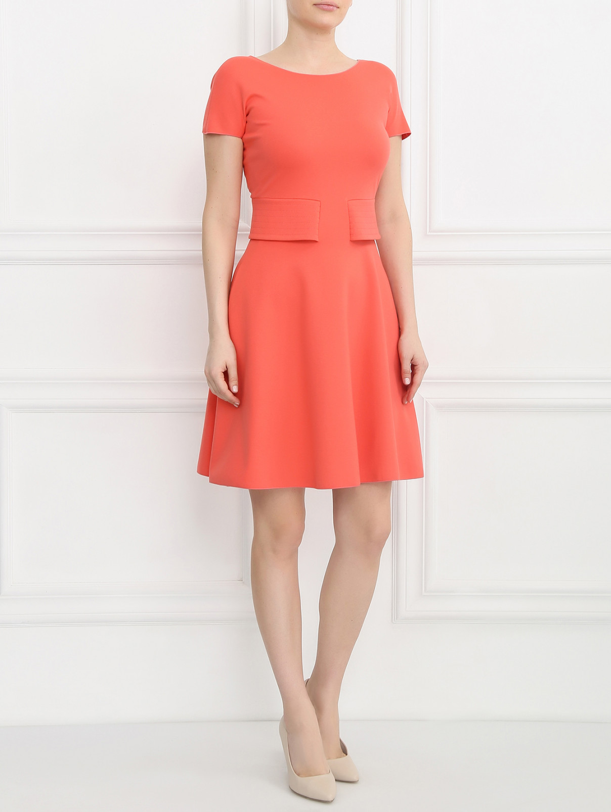 Платье-мини с короткими рукавами Armani Collezioni  –  Модель Общий вид  – Цвет:  Розовый