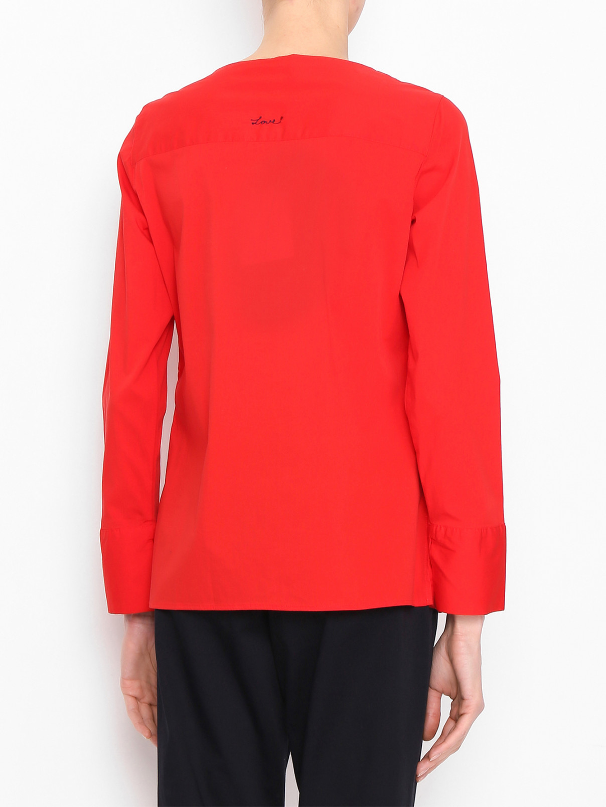 Блуза из смесового хлопка на молнии Comma  –  МодельВерхНиз1