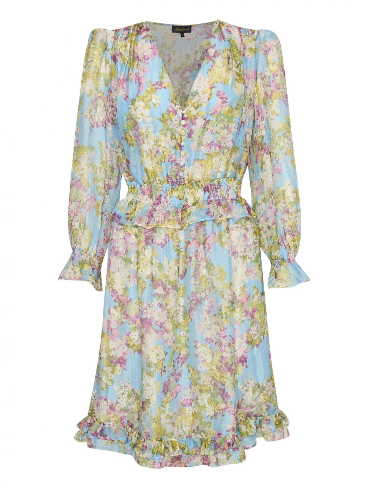 Платье-миди с цветочным узором Luisa Spagnoli  –  Общий вид  – Цвет:  Узор