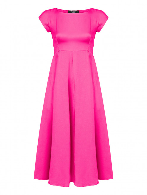Однотонное платье из вискозы с круглым вырезом Weekend Max Mara - Общий вид
