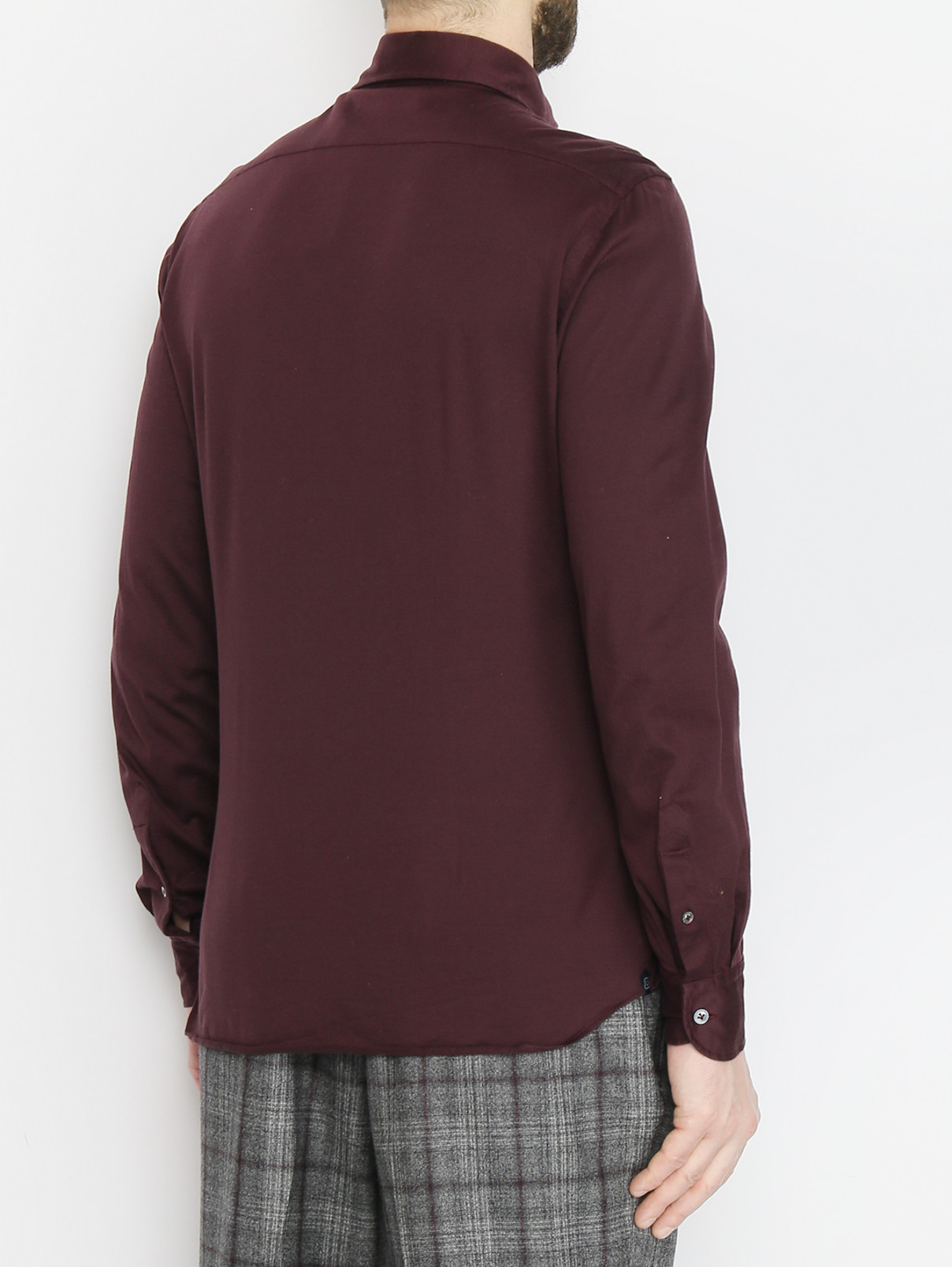 Трикотажная рубашка из хлопка LARDINI  –  МодельВерхНиз1  – Цвет:  Фиолетовый