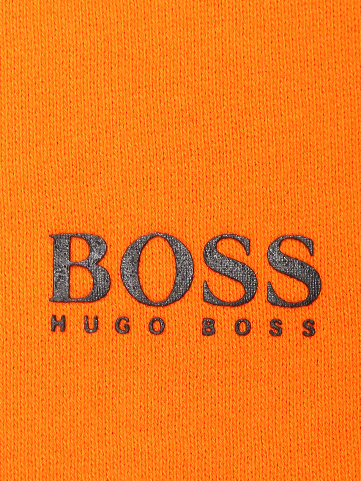 Свитшот из хлопка с принтом Hugo Boss  –  Деталь  – Цвет:  Оранжевый