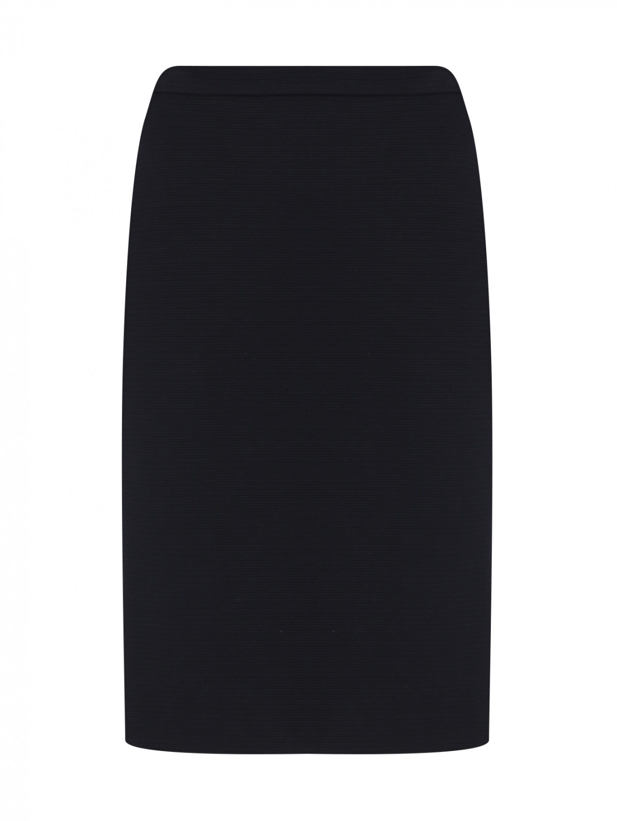Трикотажная юбка с разрезом BOUTIQUE MOSCHINO  –  Общий вид  – Цвет:  Черный