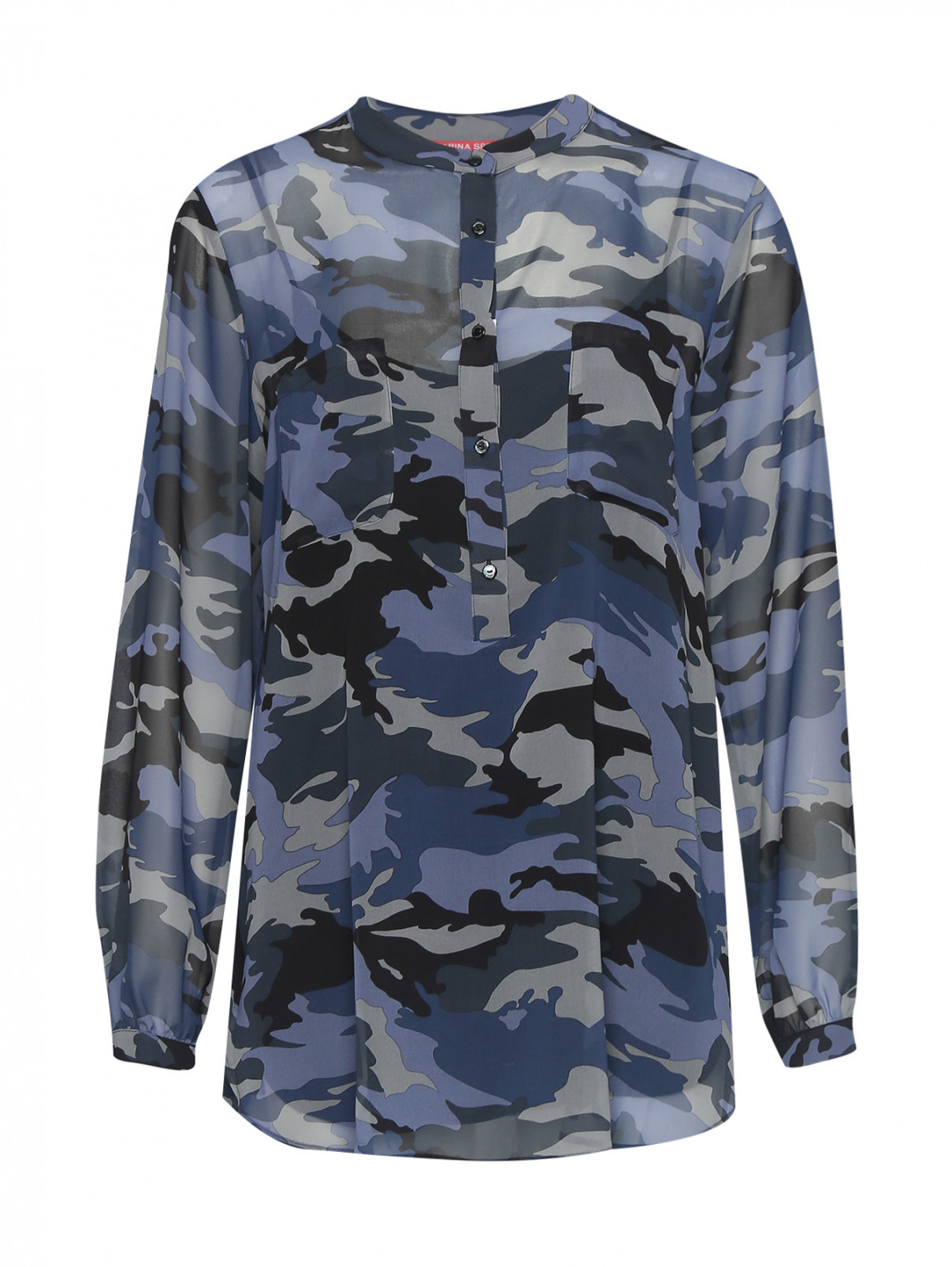 Блуза свободного кроя с узором Marina Rinaldi  –  Общий вид  – Цвет:  Узор