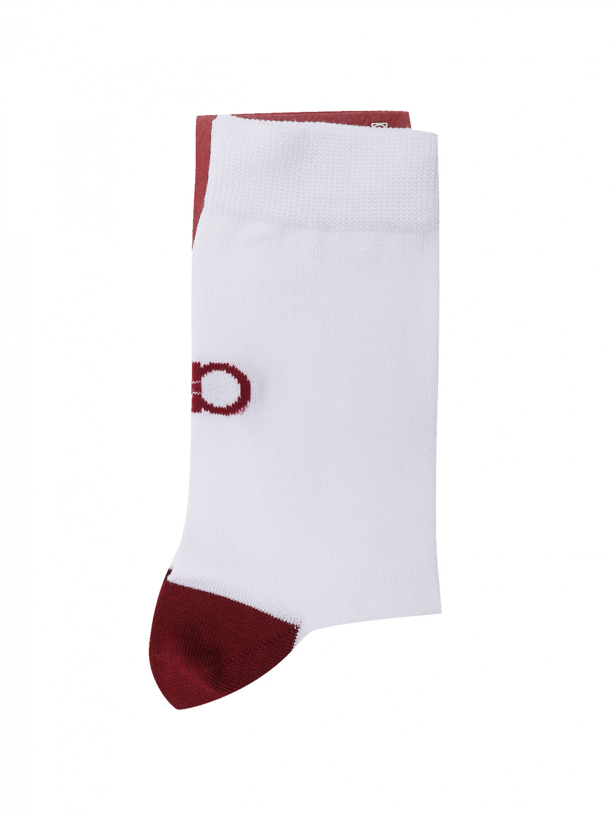 Носки хлопковые с логотипом Salvatore Ferragamo  –  Общий вид  – Цвет:  Белый