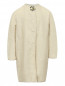 Пальто из хлопка и льна прямого кроя Ermanno Scervino Junior  –  Общий вид