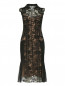 Кружевное платье-футляр из шелка с плиссировкой Alberta Ferretti  –  Общий вид