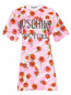 Платье-мини из хлопка с узором и принтом Moschino  –  Общий вид