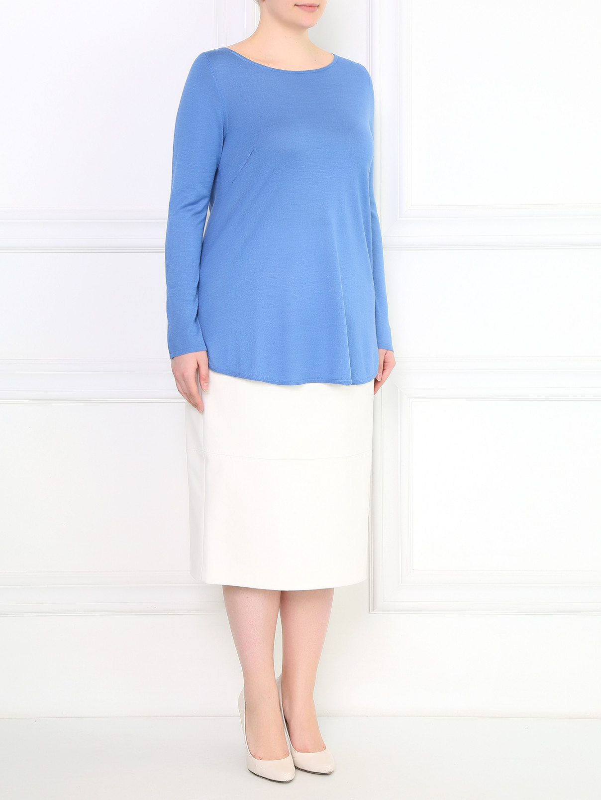 Джемпер из шелка Marina Rinaldi  –  Модель Общий вид  – Цвет:  Синий