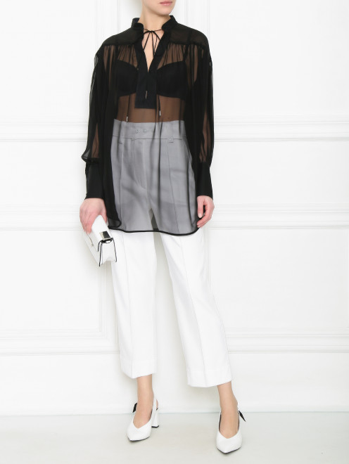 Брюки прямого кроя из искозы и хлопка Sportmax - МодельОбщийВид