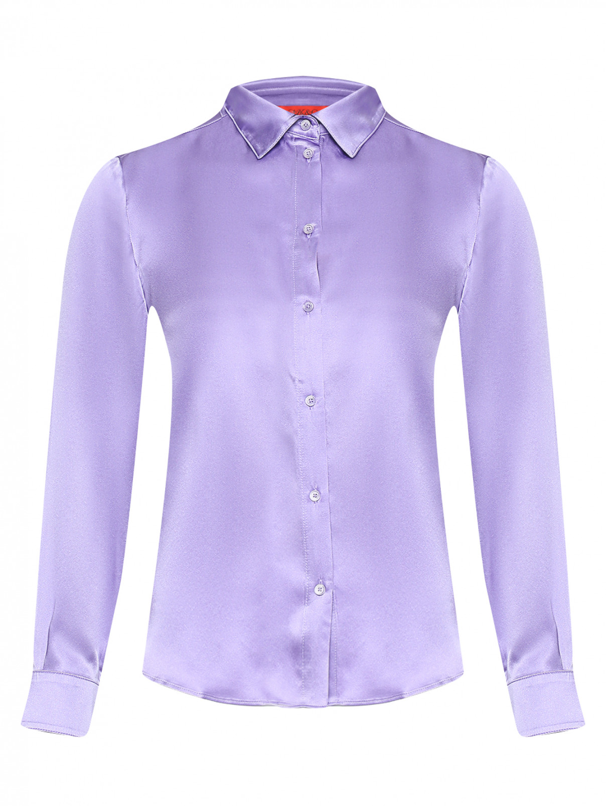 Блуза из шелка свободного кроя Max&Co  –  Общий вид  – Цвет:  Фиолетовый